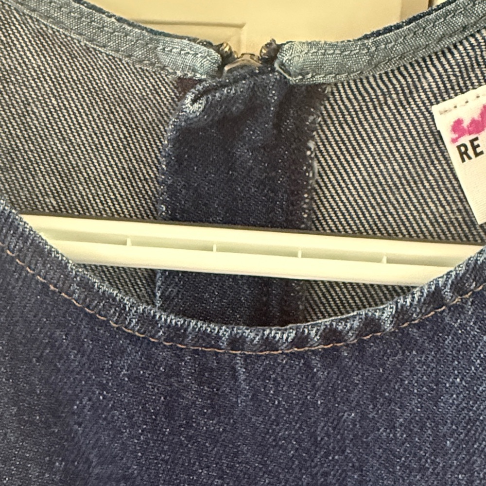 Re/done Denim Split-Front Racerback Mini Dress - Picture 9 of 10